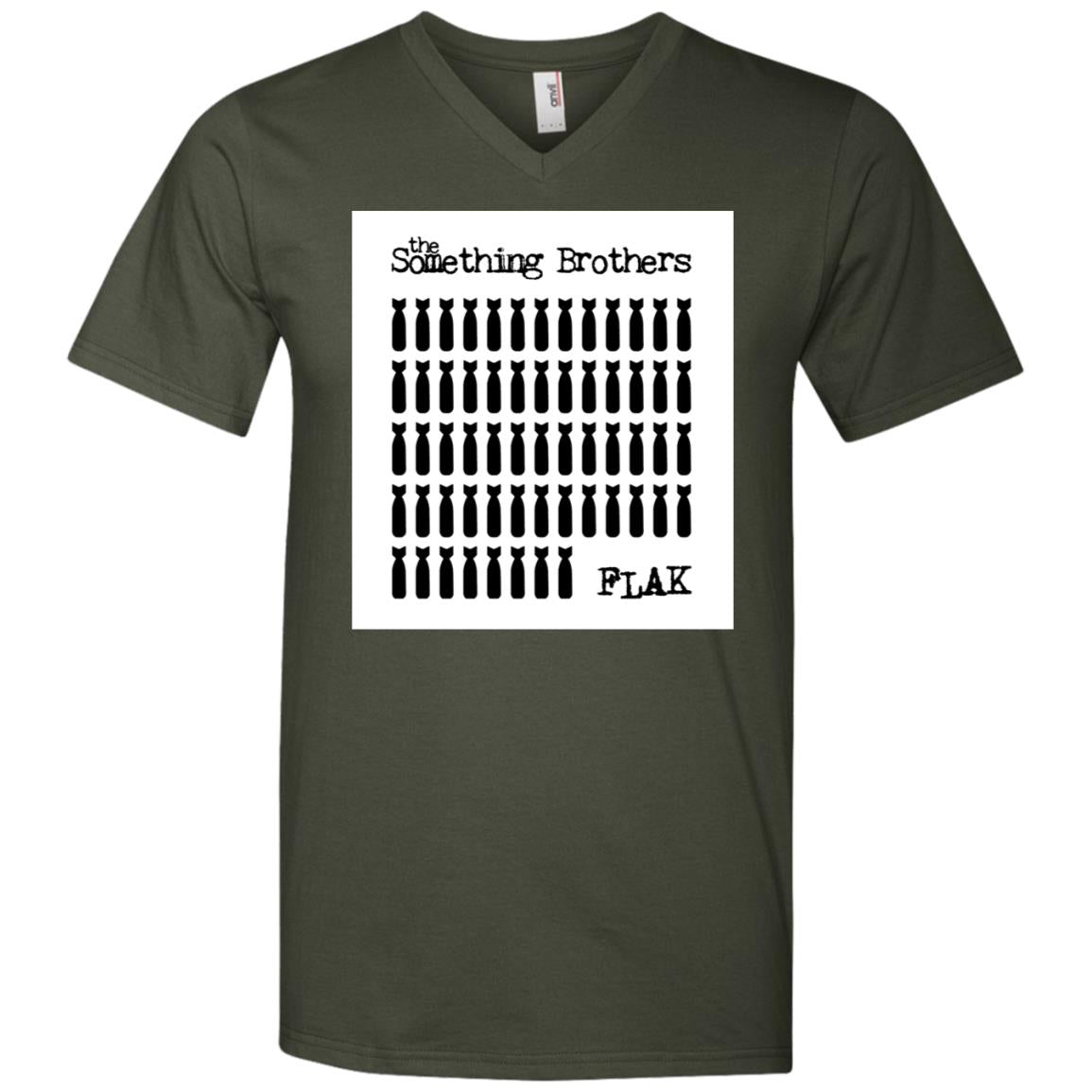 The Something Brothers FLAK Bombs Men's Printed V-Neck T-Shirt