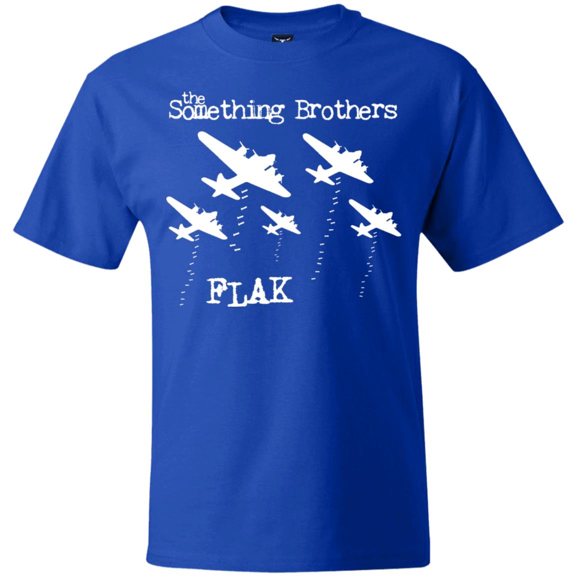 The Something Brothers "FLAK" White Bombers on Beefy T-Shirt