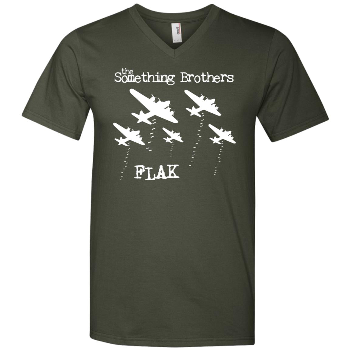 The Something Brothers FLAK Bombers Men's Printed V-Neck T-Shirt - No Background Color